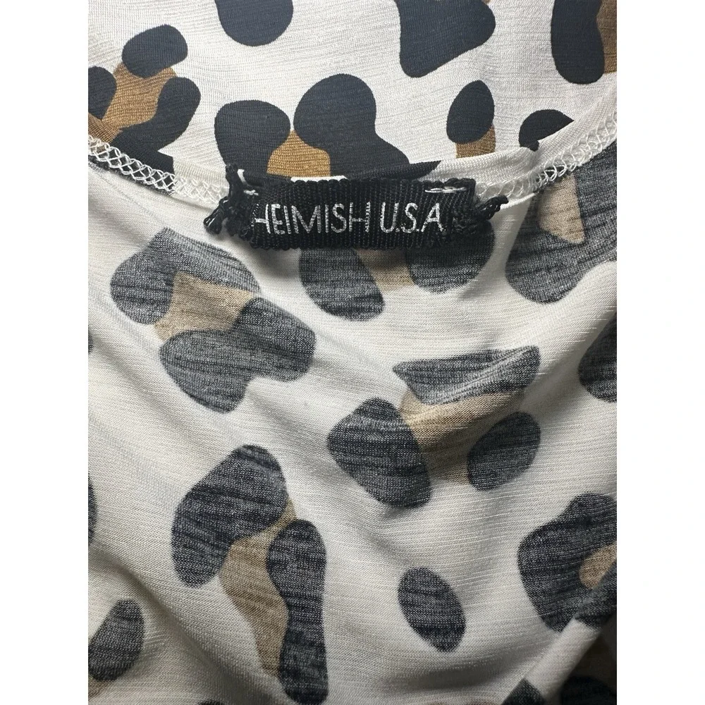 Heimish USA Leopard Print Open Front Cardigan Cheetah Boho Women's Medium Flowy - Picture 4 of 7